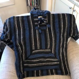 Black & Blue Baja Hoodie/Drug Rug
